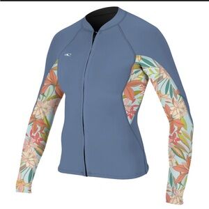 NWT $130 O'Neill Bahia 2/1mm long-sleeve springsuit FULLZIP Jacket NEW 8 Women’s